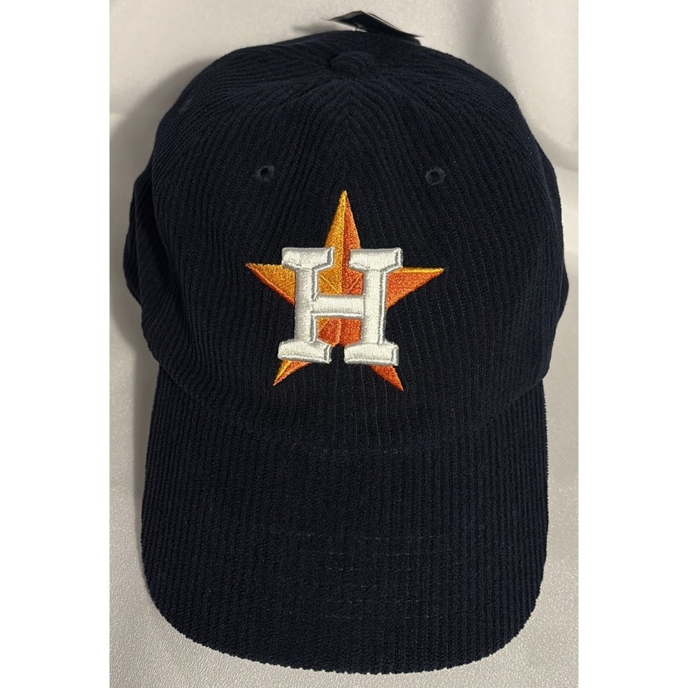 Houston Astros Navy Blue Corduroy Strap Back Hat Cap - Embroidered Logo